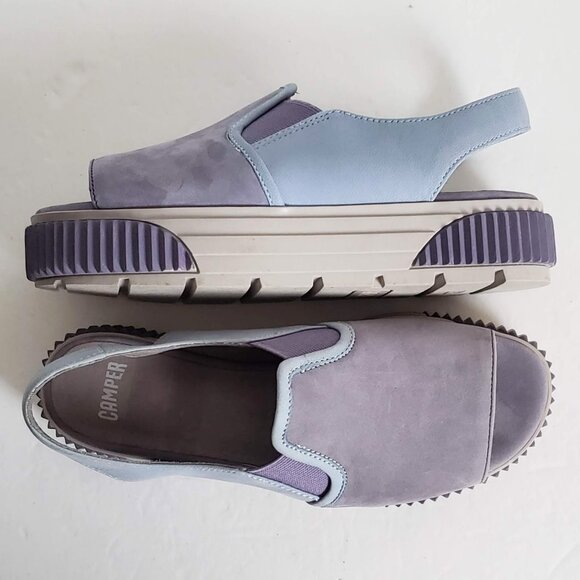CAMPER Leather Platform Sandals Purple and Blue 35 - Picture 14 of 16